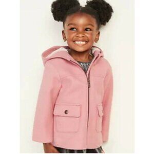 Old Navy Toddler Girl Soft-Brushed Hooded Coat Antique Pink Size 12-18M- NWT